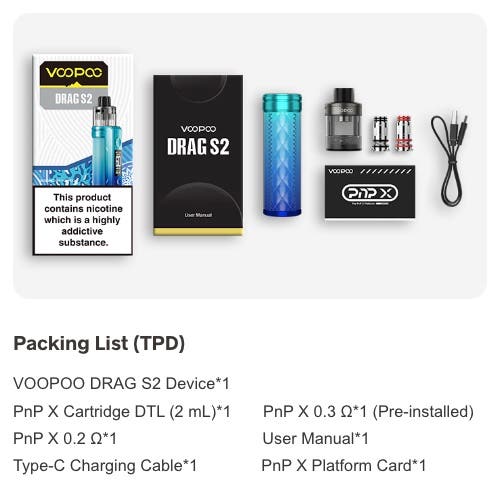 VooPoo Drag S2 Pod Vape Kit - What's in the box?