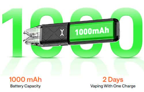 Oxva Xlim Go and OX Passion Nic Salt Bundle Kit - 1000 mAh battery capacity