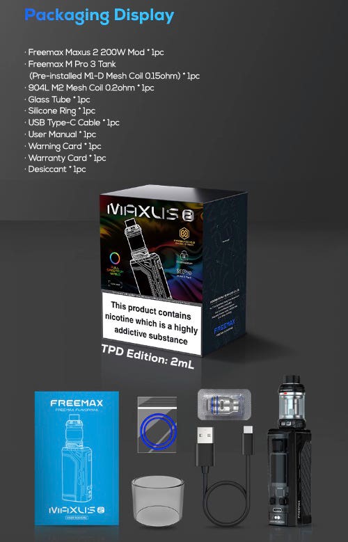 Freemax Maxus 2 200W Kit - Packaging display
