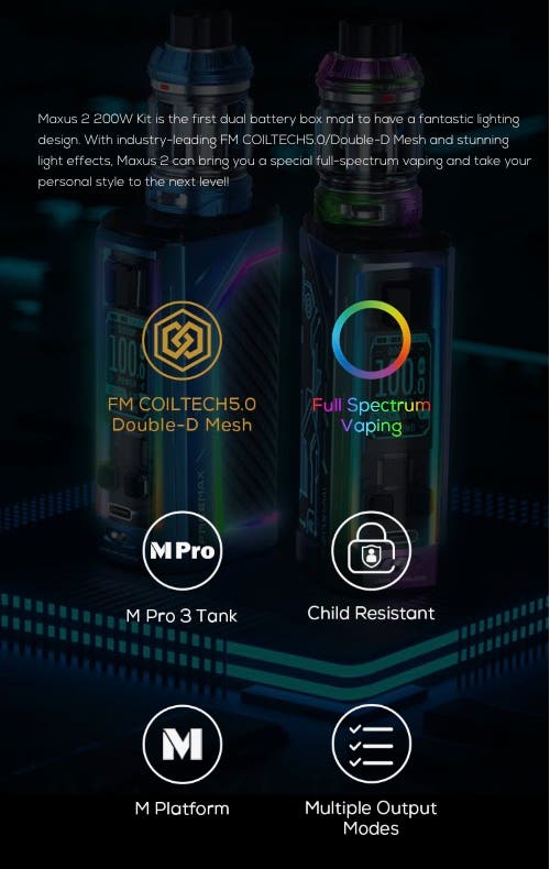 Freemax Maxus 2 200W Kit - Key features and highlights