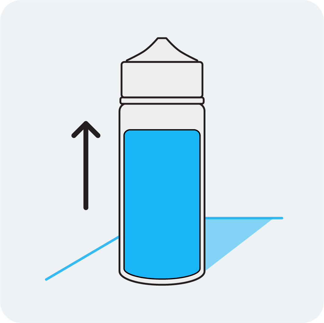 Store E-Liquids in an Upright Position Store E-Liquids in an Upright Position